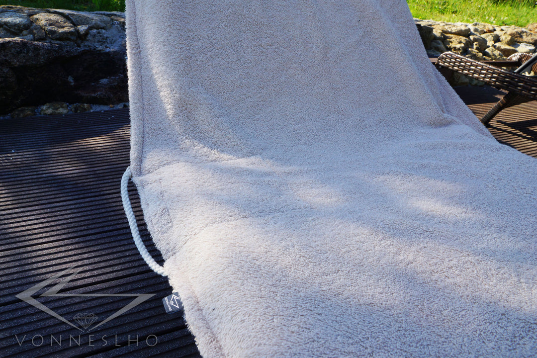 großes flauschiges Saunahandtuch Badehandtuch extra lang mit Tasche