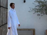 besonders schöner langer einzigartiger hochwertiger bademantel bathrobe morgonrock